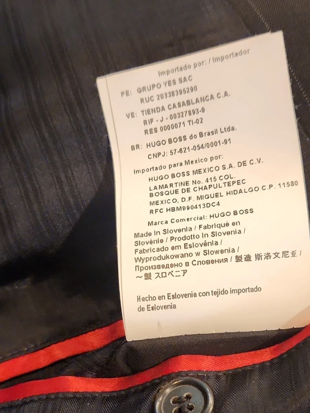 HUGO Black Pinstripe Suit Jacket